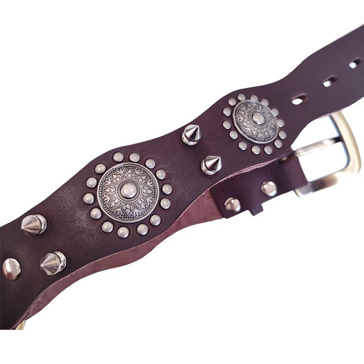 Rivet Deco Classical Leather Dog Collar